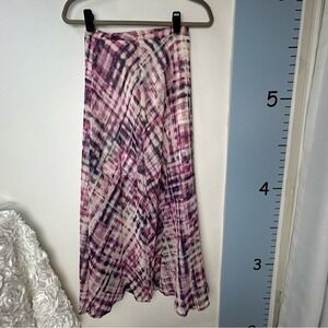 Decree Pink Shattered Plaid Maxi‎ Skirt XS NWT